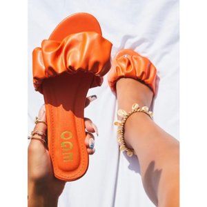LATEST FASHION DESIGN SHOES FLAT SLIDER SANDALS
